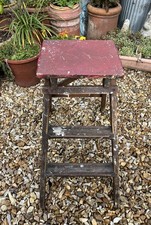 Vintage folding wooden step - wooden,