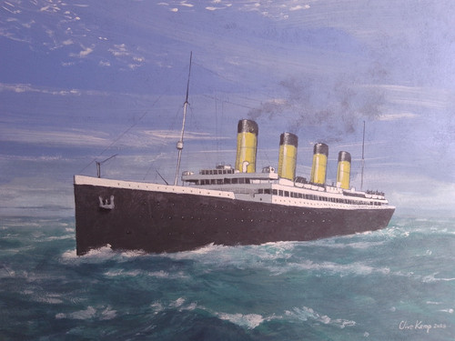 Original marine art ship - original,