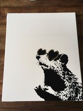 MRS BANKSY RatHeart Canvas Signed + Happy Choppers Crate + COA print Rat HPM