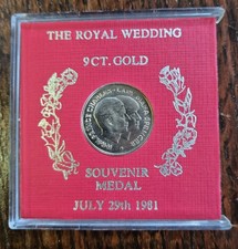 The Royal Wedding 1981. Souvenir Medal. 9CT. Gold.