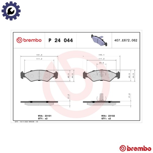 Brake pad set - brake,
