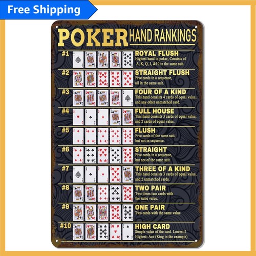 Metal poker hands ranking sign - hands,