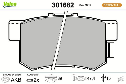 Rear axle brake pad set - pad, set,
