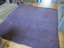 Purple fleece blanket by Dunelm - approx 200cm square - 1 of 2