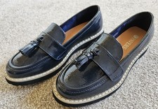 Pavers Navy Patent Loafers UK