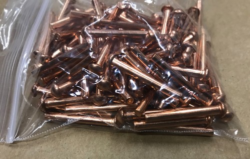 Dia copper rivets 1 - 1/8", 1"