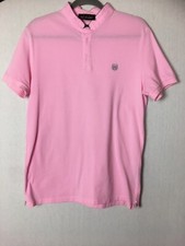The Kooples Sport Top Pink Short Sleeve 100% Cotton Grey Trim Logo Gym Casual M
