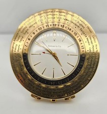 TIFFANY & CO WORLDTIME Brass Alarm  Clock, Travel Clock, Desk Clock