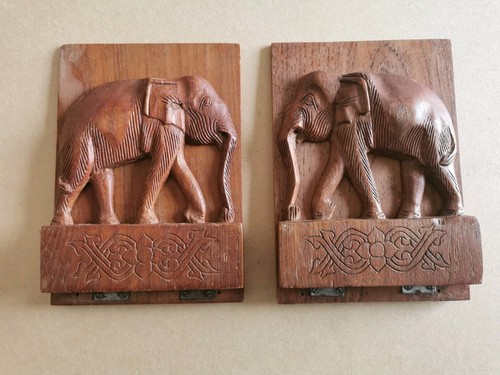 Hand carved wood elephant - carved,