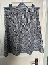 Boysen's Black & White Check A-Line Skirt - Size UK 12 - Blue Grid Pattern