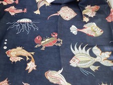 NINA CAMPBELL FABRIC TOKELAU - OSBORNE & LITTLE MIDNIGHT COLOURWAY