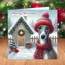Whippet Dog Christmas Card