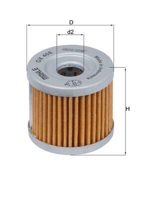 Mahle ox406 oil filter insert - filter,