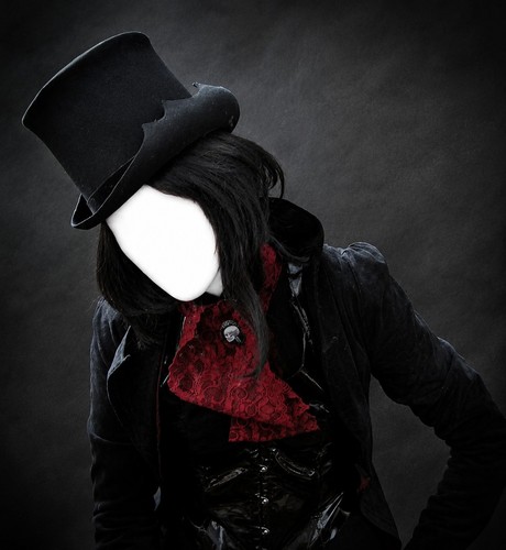 Black felt victorian top hat - top,