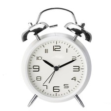 4 Inch Alarm Clock Non Ticking Twin Bell Loud  Strong Wake-up Table Clock UK