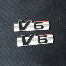 2x Chrome Silver V6 Black