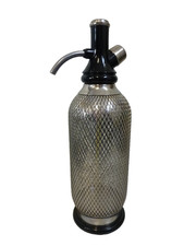 Vintage Austrian Soda Syphon Silver & Black 0.85L – Display / Restore 1960s Mesh