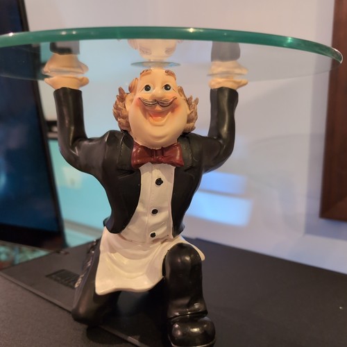 Vintage round glass stand with - vintage,