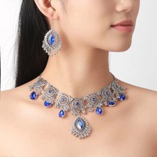 Fashion Vintage Blue Indian Style Jewellery Set Free Delivery 