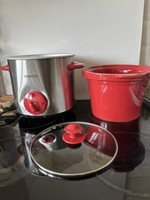 Kenwood Indian Slow/ Curry Cooker stainless steel - Red 3.5 litres Ceramic Pot