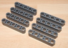 Lego 8x Dark Bluish Grey Technic Liftarms, Thick 1 x 5. Part No. 32316.
