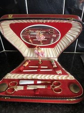 Vintage Musical Sewing Box With Dancing Ballerina 