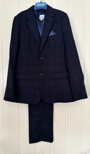 Baker by Ted Baker Navy Check 3 Piece Formal Suit Age 9 