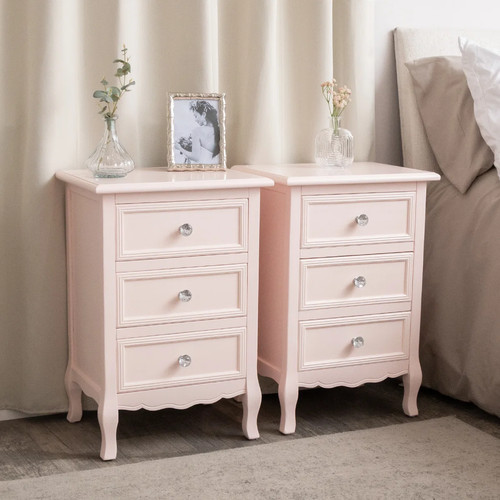 Pair pink drawer - pair, bedside