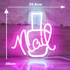 Neon Nail Salon Sign Wall