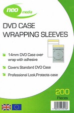 200 x 14mm Slim Slimline DVD Case Wraps Plastic Sleeves Resealable High Quality