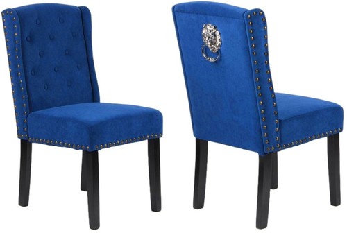 Velvet dining chairs set - set, of