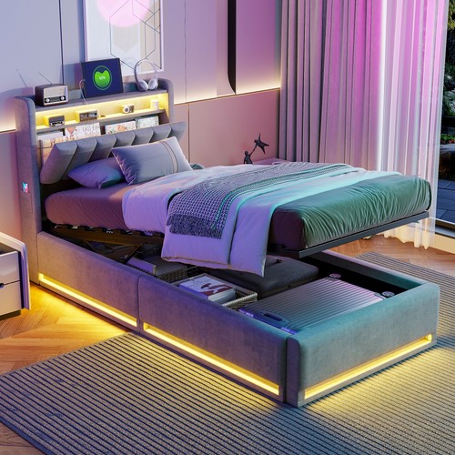 3ft upholstered bed - upholstered, with