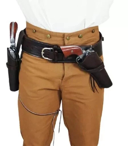 Black dual western - leather, gun