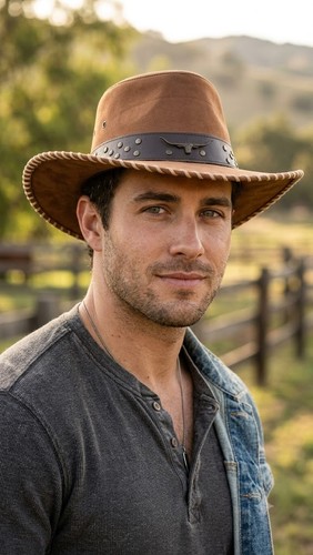 Cowboy hat western chic tan - hat, western-chic
