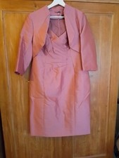 Alexon - Pink - Pencil Dress & Bolero Jacket  UK 12/14 -Cruise,Wedding