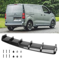 For Vauxhall Vivaro Astra Carbon Fiber 6 Fins Rear Diffuser Bumper Spoiler Lip
