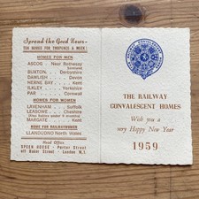 1959 Railway Convalescent Homes Pocket Calendar
