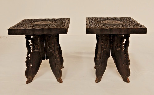 Unique carved black wooden - carved,