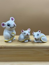 Rare Set of 3 Wade Happy Family Mouse Mice First Issue Yellow Tailed 1962-1965