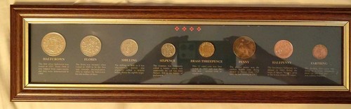 Framed british coin set - framed,