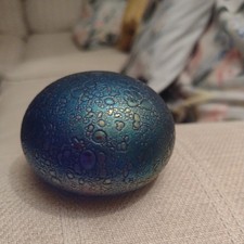 Vintage Heron Glass Iridescent Art Glass Paperweight.