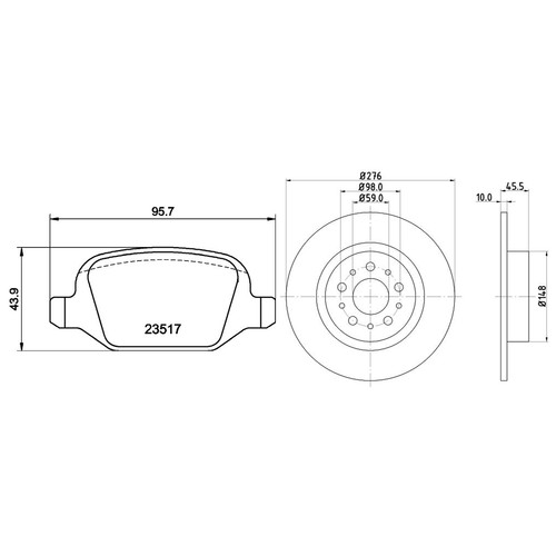 Mintex rear brake solid discs - brake,