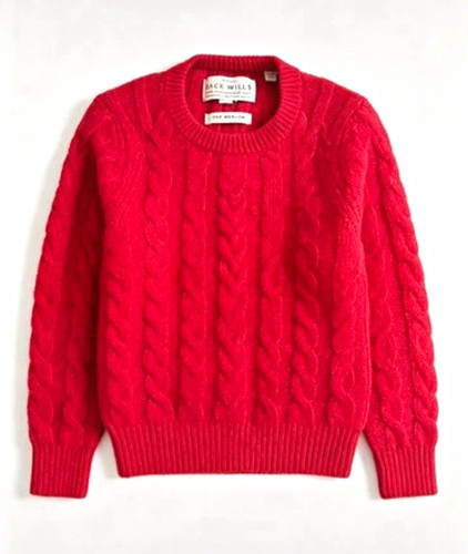 Jack wills red cable knit - red, crew