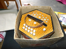 German 2104E Anglo  20 Button 7"  Tiger Pattened 8 Fold Concertina.. Boxed.. VGC