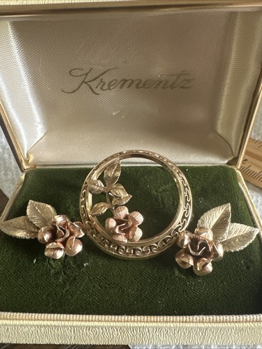 Vintage signed krementz brooch - vintage,