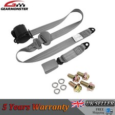 Universal 3 Point Inertia Seat Belt Kit Car Truck Adjustable Safety Belts Gery
