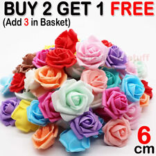 Large 6CM Artificial Flowers Foam Rose Heads Wedding Birthday Party Decoration
