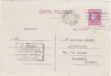 Postal Stationery France, 1945. Versailles to Colombes.   
