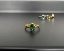 Gold Emerald Ring, Adjustable