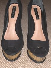 Black Sand Ladies size 5 (EUR 38) High Heeled Peep Toe Shoes